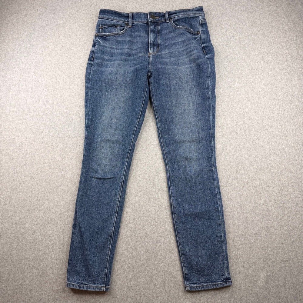Loft Outlet Skinny Ankle Jeans Womens 4 Medium Wash Blueβ Denim Mid Rise Stretch